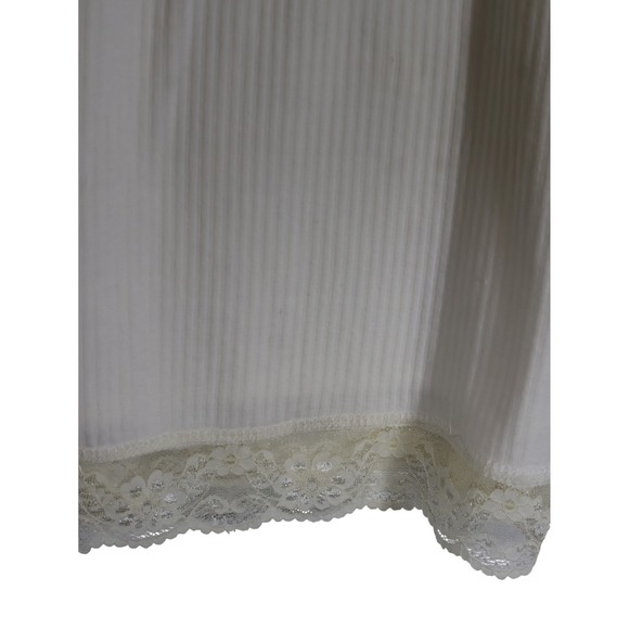 Y2K Poof Excellence Lace Trim Cami Tank Top BOHO Ribbed Knit Fairy Ivory Medium - Picture 7 of 8